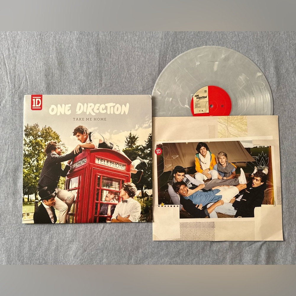 One Direction Take Me Home pressed on Translucent Vinyl with White Swirls